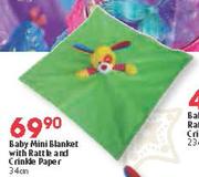Baby Mini Blanket with Rattle And Crinkle Paper-34cm