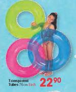 Transparent Tubes-76cm Each