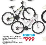 Diamond Back 26" Or 24" Mission 2.0 Ladies Or Mens Mountain Bicycle-Each