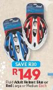 Fluid Adult Helmet Blue Or Red Large Or Medium-Each