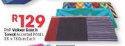 PnP Velour Beach Towel Assorted Prints-86x160cm Each