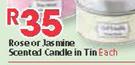 Rose Or Jasmine Scented Candle In Tin Each