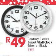 Century Clocks Smart Wall Clock Silver Or Black Each