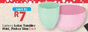 Lumoss Lotus Tumbler Mint, Pinkor Blue-Each