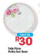 Side Plate Polka Dot Rose
