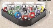 Pool Game 13-Piece Shot Glass Set