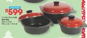 Cordon Bleu Cast Blue Or Red Iron Set + Lids 3-Piece
