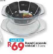 o2 Cook Round Casserole With Lid-1.5ltr