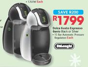 DeLonghi Dolce Gusto Espresso Genio Black or Silver Each