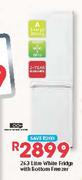 KIC 263Ltr White Fridge with Bottom Freezer