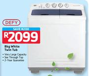 Defy 8kg White Twin Tub