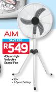 AIM 45cm High Velocity Stand Fan