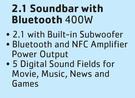 Blaupunkt 2.1 Soundbar with Bluetooth 400W