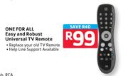 One For All Easy and Robust Universal TV Remote