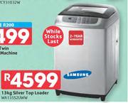 Samsung 13kg Silver Top Loader-WA135S2UWW