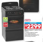 Defy Black Compact 4-Plate Stove-DSSS14