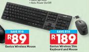 Genius Wireless Slim Keyboard And Mouse