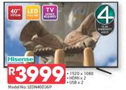 Hisense 40" Full HD LED TV LEDN40D36P