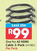 One For All HDMI Cable-3 Pack