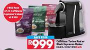 Caffeluxe Torino Red Or Black Espresso Maker CN-ZD-101R/101B-Each