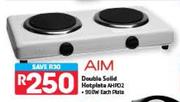 Aim Double Solid Hotplate 900W Plate AHP02-Each