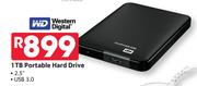 Western Digital 1TB Portable Hard Drive 2.5" USB 3.0