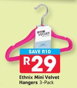 Ethnix Mini Velvet Hangers-Per 3 Pack
