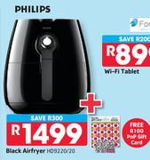 Philips Black Airfryer HD9220/20+ Free Gift Card
