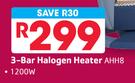 AIM 1200W 3-Bar Halogen Heater AHH8