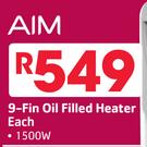 AIM 1500W 9-Fin Oil Filled Heater