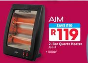 AIM 800W 2-Bar Quartz Heater AHH4
