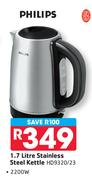 Philips 1.7Ltr 2000W Stainless Steel Kettle HD9320/23