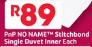 PnP No Name Stitchbond Single Duvet Inner-Each