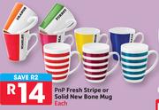 PnP Fresh Stripe Or Solid New Bone Mug-Each