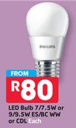 LED Bulb 7/7.5W Or 9/9.5W ES/BC WW Or CDL