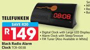 Telefunken Black Radio Alarm Clock TCR-003B