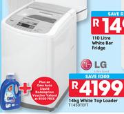 LG 14Kg White Top Loader T1450TEFT+ Omo Auto Liquid