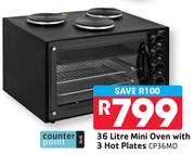 Counter Point 36L Mini Oven With 3 Hot Plates CP36MO
