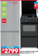 Defy 199L Metallic Fridge With Bottom Freezer DAC519