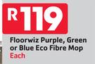 Floorwiz Purple, Green Or Blue Eco Fibre Mop-Each