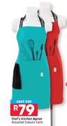 Chef's Kitchen Apron Assorted Colours-Each