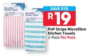 PNP Stripe Microfibre Kitchen Towels-Per 2 Pack