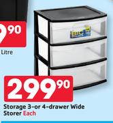 Storage 3-Or 4-Drawer Wide Storer-Each