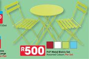 PNP Metal Bistro Set Assorted Colours-Per Set