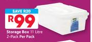 Storage Box 2 Pack-11Ltr Per Pack