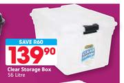 Clear Storage Box-56Ltr