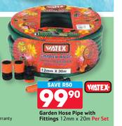 Watex Garden Hose Pipe With Fittings-12mm x 20m Per Set