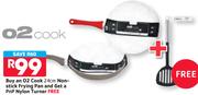 O2 Cook 24Cm Non Stick Frying Pan+ Free PnP Nylon Turner