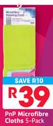 PnP 5 Pack Microfibre Cloths