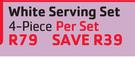 Modern Living 4-Piece White Serving Set-Per Set